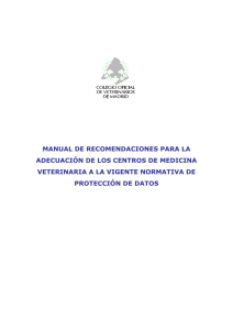 informe de recomendaciones - Colegio Oficial de Veterinarios de