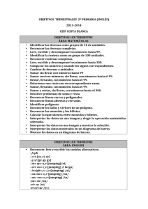 objetivos trimestrales 2º primaria (inglés) 2013
