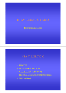 HTAY EJERCICIO FISICO HTA Y EJERCICIO