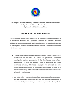 Declaración de Villahermosa - Federación Mexicana de
