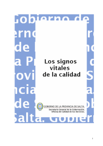 Los signos vitales de la calidad - Gobierno de la Provincia de Salta