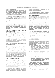 Documento de Condiciones Generales de la Póliza en Grupo