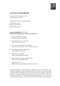 Notas al Programa - Orquesta y Coro de la Comunidad de Madrid