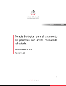 Terapia biológica para el tratamiento de pacientes con artritis