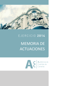 Memoria de Actuaciones 2014 - Audiencia de Cuentas de Canarias