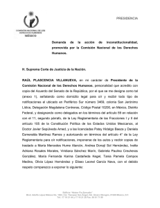 Demanda de acci&oacute;n de inconstitucionalidad, promovida por
