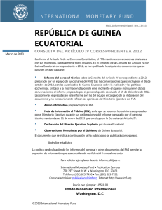 Guinea Ecuatorial: Consulta del Artículo IV correspondiente a
