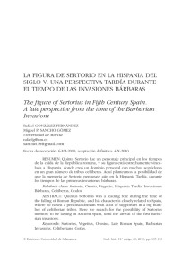 La figura de Sertorio en la Hispania del siglo V. Una perspectiva