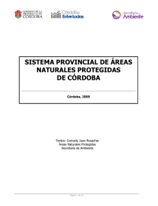sistema provincial de áreas naturales protegidas de córdoba