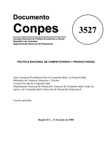 Conpes 3527 Politica Nacional de Competitividad y Productividad