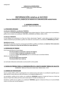 INFORMACIÓN relativa al ACCESO - press vatican