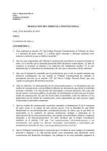 Resolución del Tribunal Constitucional del 10 de diciembre de 2010