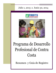 Programa de Desarrollo Profesional de Contra Costa 2013/2014