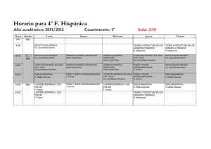 Horario para 4º F. Hispánica