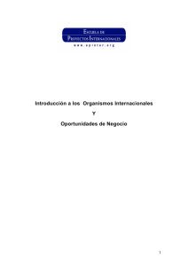 Introducción Organismos Internacionales y Oportunidades de