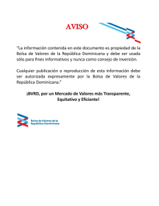 Boletín Mensual Ago 2015 - Bolsa de Valores de la República