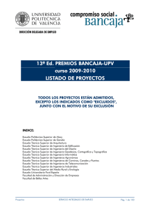 Listado de proyectos - UPV Universitat Politècnica de València