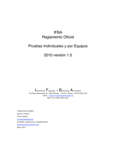 IFBA Reglamento Oficial Pruebas Individuales y por Equipos 2010