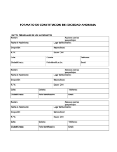 FORMATO DE CONSTITUCION DE SOCIEDAD ANONIMA