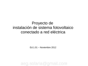 Proyecto de instalación de sistema fotovoltaico conectado a red