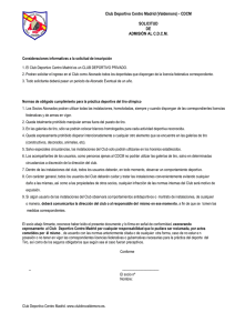 Documentos a firmar - Club Deportivo Centro Madrid