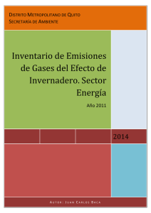 Inventario de Emisiones de Gases del Efecto de Invernadero. Sector