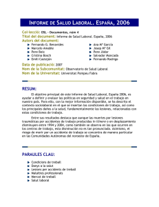 Informe de Salud Laboral. España, 2006
