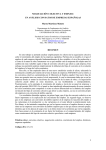 NEGOCIACIÓN COLECTIVA Y EMPLEO: UN ANÁLISIS CON