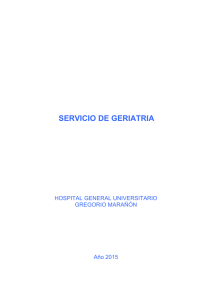 Memoria del Servicio de Geriatría del Hospital General Universitario