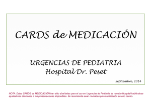Urgencias de Pediatría CARDS de Medicación
