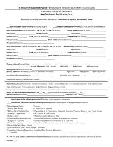 New Parishioner Registration Form