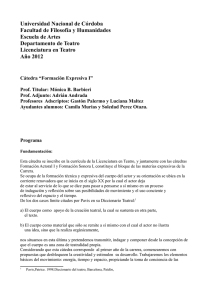 Formación Expresiva I - CEA - Universidad Nacional de Córdoba