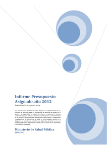 Informe Presupuesto Asignado año 2012