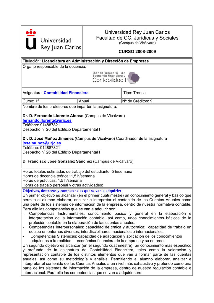 Contabilidad Financiera Universidad Rey Juan Carlos