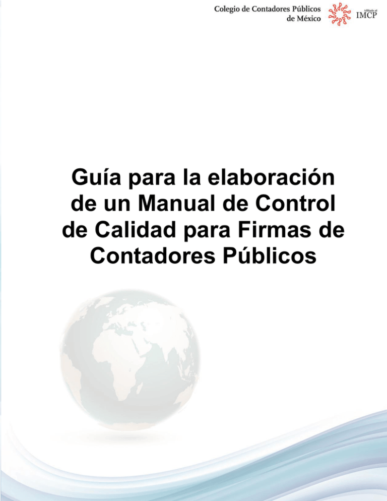 Guía Para La Elaboración De Un Manual De Control De Calidad Para