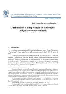 Jurisdicción y competencia en el derecho indígena o consuetudinario