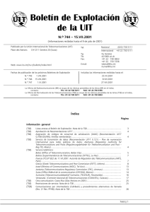 Boletín de Explotación de la UIT No 744 - 15.VII.2001