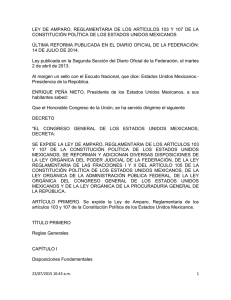 ley de amparo, reglamentaria de los artículos 103 y 107 de la