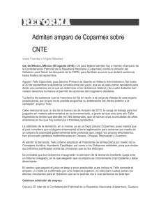 Admiten amparo de Coparmex sobre CNTE