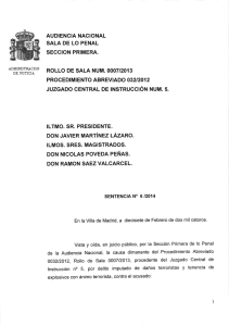 AUDIENCIA NACIONAL SALA DE LO PENAL SECCION PRIMERA