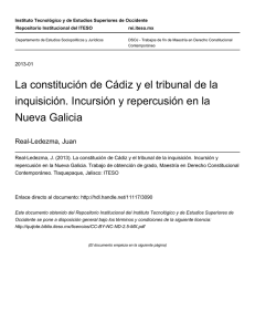 La constitución de Cádiz y el tribunal de la inquisición. Incursión y