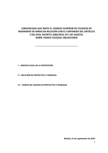 comunicado - Consejo Superior de Colegios de Ingenieros de Minas