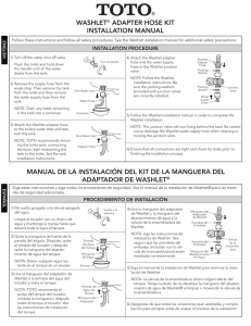 washlet® adapter hose kit installation manual manual de la