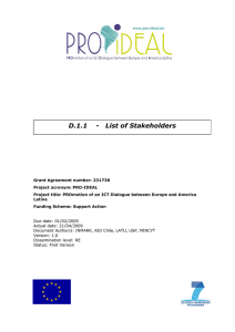 D.1.1 - List of Stakeholders