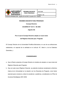 Régimen Discente para Pregrado - Universidad Pontificia Bolivariana