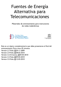 Fuentes de Energía Alternativa para Telecomunicaciones