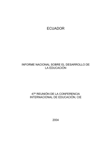 Informe Nacional sobre el Desarrollo de la Educación