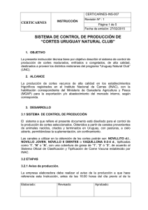 Sistema de Control de producción de cortes Uruguay Natural