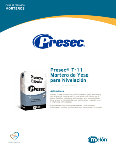Presec® T-11 Mortero de Yeso para Nivelación