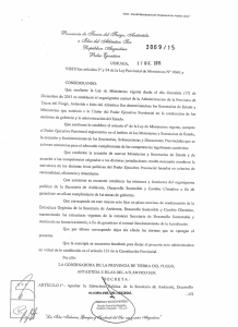 Decreto Pcial. N° 3069/15 Secretaría de Ambiente, Desarrollo